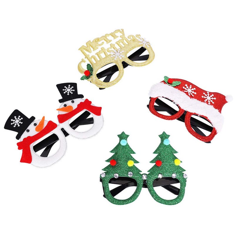 Max Fun 12Pcs Christmas Glasses Glitter Holiday Party Glasses Frames Christmas Decoration Accessories Costume Eyeglasses for Christmas Parties Holiday Favors (One Size Fits All) - Image 4